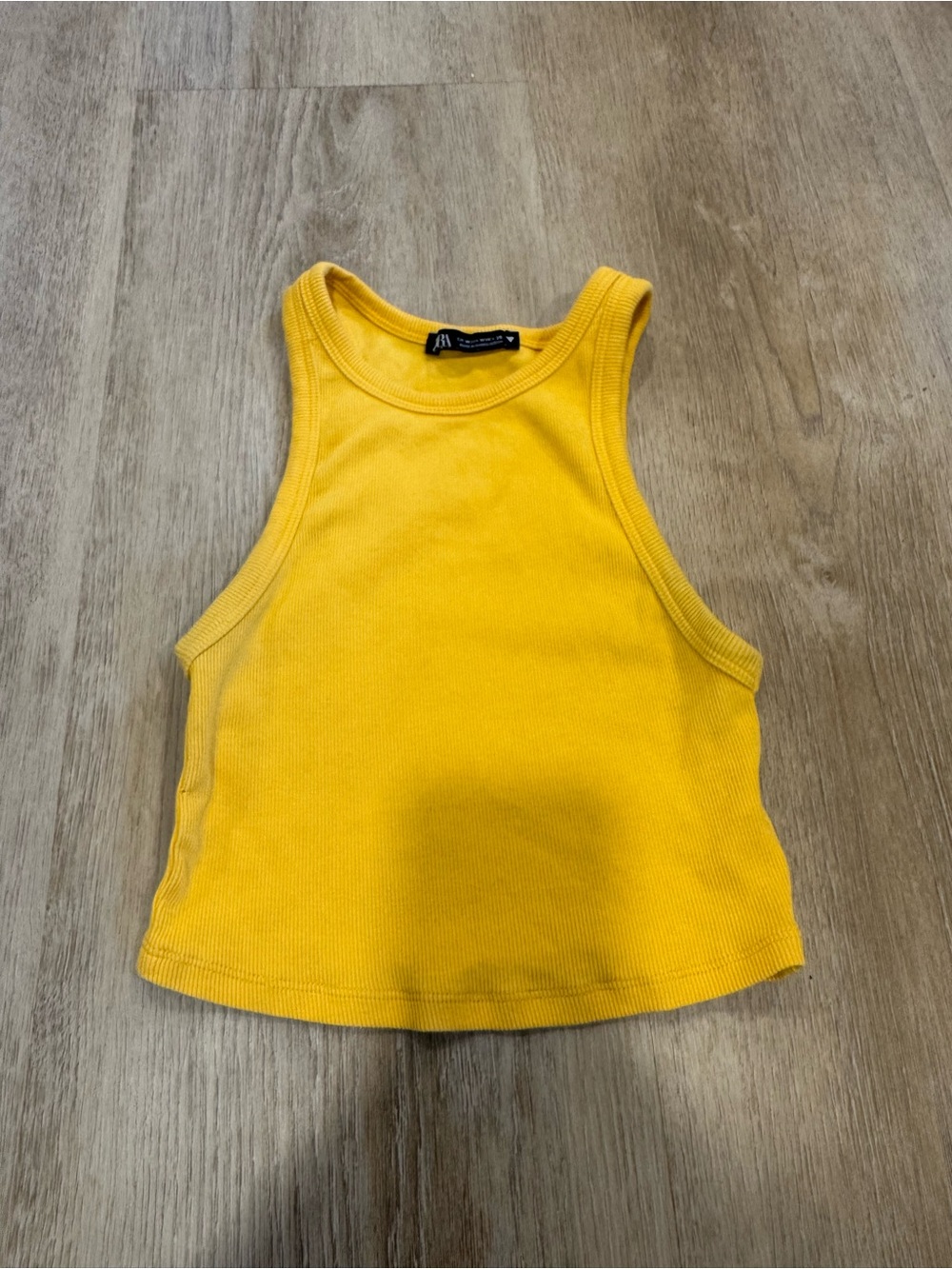 Zara Yellow Ribbed Tank Top